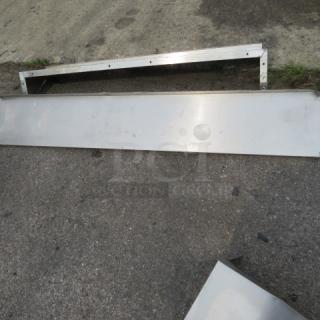 One Stainless Steel Wall Mount Shelf. 72X12X9