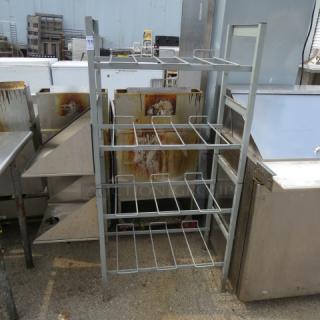 One Metal Soda Racking With 4 Racks And 2 Stainless Steel Side Shelves. 41X16X57