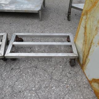 One Stainless Steel Dunnage Rack On Casters. 27.5X14X6