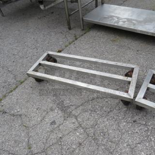 One Stainless Steel Dunnage Rack On Casters. 35.5X14X6