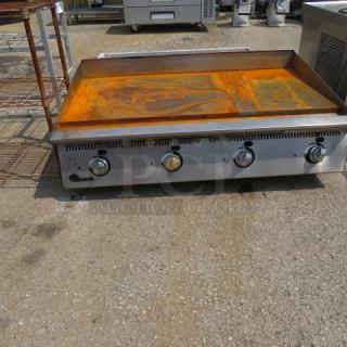One Star Natural Gas Griddle. WORKING WHEN REMOVED. 42X32X18