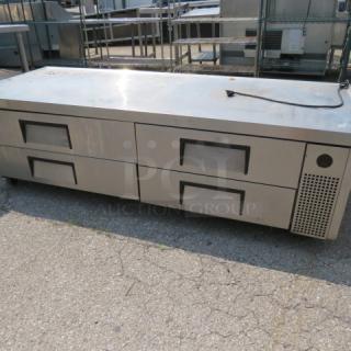 One WORKING True 4 Drawer Chef Base On Casters. Model# TRCB-82-84. 115 Volt. 84X32X25. $8505.12