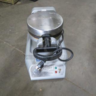 One Waring Commercial Mini Belgian Waffle Maker. Model# WMB400X. 120 Volt. - Item #1188679
