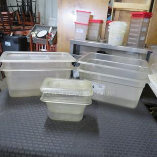 One Lot Of Assorted Food Storage Containers And Assorted Lids.