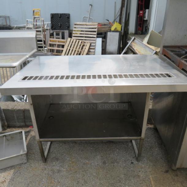 One Stainless Steel Table With Drain Tray And A SS Under Shelf. 46X32X34.5. - Image 1 of 1
