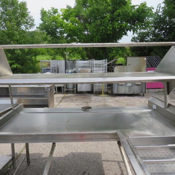 One Stainless Steel Dirty Side Dish Table With Sink, And Hose Sprayer, And Stainless Steel Over Shelf. 76X76X68 - Image 2 of 4