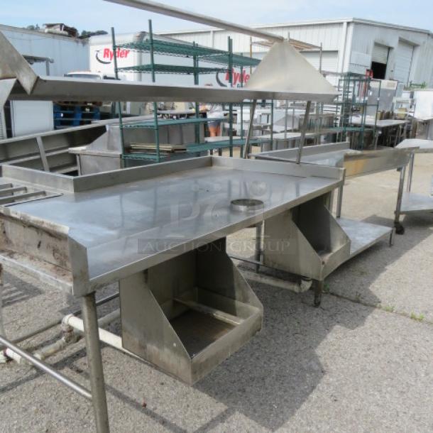 One Stainless Steel Dirty Side Dish Table With Sink, And Hose Sprayer, And Stainless Steel Over Shelf. 76X76X68 - Image 4 of 4