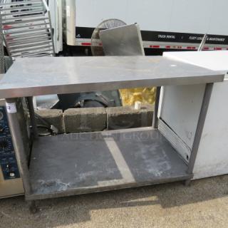One Stainless Steel Table With Under Shelf. 48X30X34
