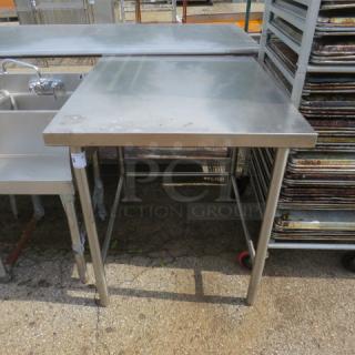 One Stainless Steel Table. 36X30X34