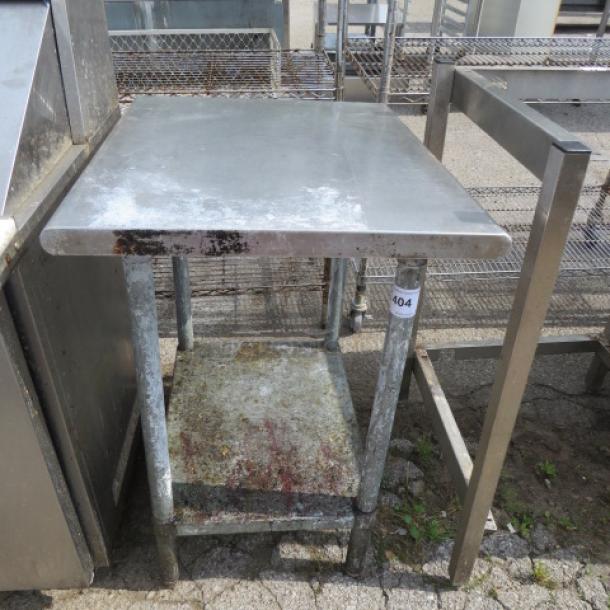 One Stainless Steel Table With Under Shelf. 30X24X35 - Image 1 of 1