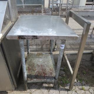 One Stainless Steel Table With Under Shelf. 30X24X35