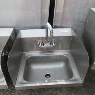One Stainless Steel Handsink With Faucet And R/L And Back Splash. 17X15X10