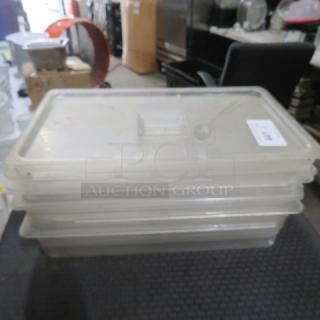 Full Size 4 Inch Deep Food Storage Container With Lid. 4XBID Edges Chipped.