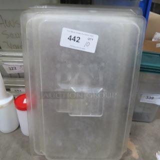 One Lot Of 10 Full Size Lids.  Edges Chipped.