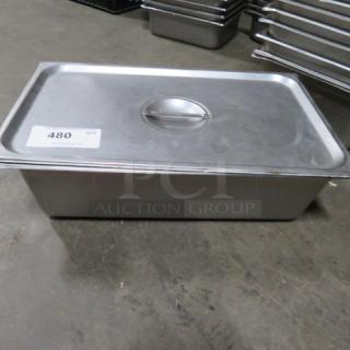 One Full Size 6 Inch Deep Hotel Pan With Lid.