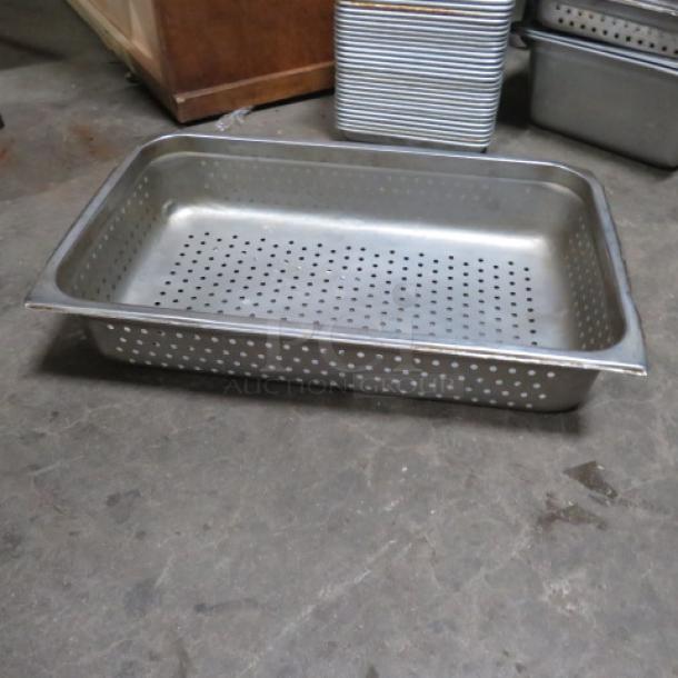 One Full Size 4 Inch Deep Perforated  Hotel Pan. - Image 1 of 1