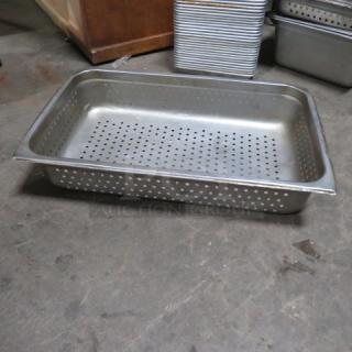 One Full Size 4 Inch Deep Perforated  Hotel Pan.