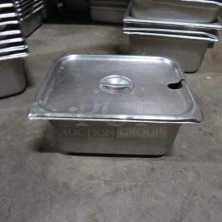 1/2 Size 6 Inch Deep  Hotel Pan With Lid. 5XBID