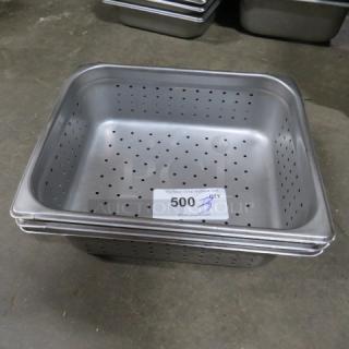 1/2 Size 4 Inch Deep Perforated Hotel Pan. 3XBID.
