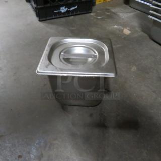1/6 Size 6 Inch Deep Hotel Pan With Lid.. 5XBID