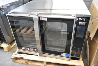 LIKE NEW! 2023 Blodgett HVH-100G Stainless Steel Commercial HydroVection Single Natural Gas Powered Full Size Convection Oven w/ View Through Doors, and Thermostatic Controls. 60,000 BTU.