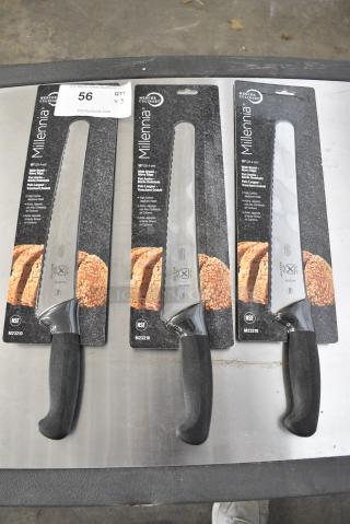3 BRAND NEW SCRATCH AND DENT! Mercer Culinary M23210 Millennia® 10" Wide Bread Knife. 3 Times Your Bid!