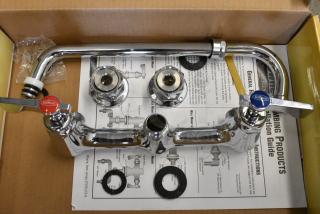 BRAND NEW SCRATCH AND DENT! 75B14812L Krowne Royal Series 14-812L Wall-Mount Faucet with 1.8 GPM Aerator, 12" Swing Nozzle, and Lever Handles