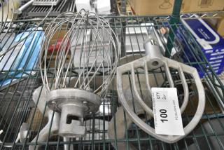 2 Items; Metal Commercial Whisk Attachment for Hobart Mixer and Metal Commercial Paddle Attachment for Hobart Mixer. 2 Times Your Bid!