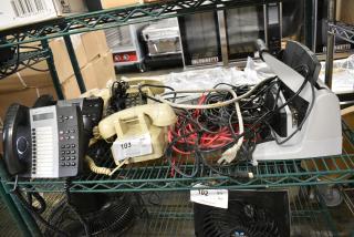 ALL ONE MONEY! Tier Lot of Various Items Including Corded Office Telephones and Wires.