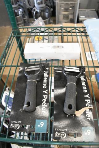 16 BRAND NEW SCRATCH AND DENT! Items Including Choice 407PYJL2 Peeler and Milton Stainless Steel Salad Forks. 16 Times Your Bid!