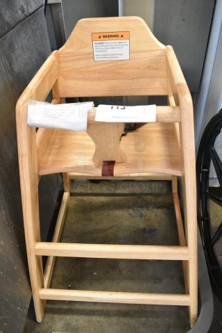164WHCASNAT Wooden High Chair.