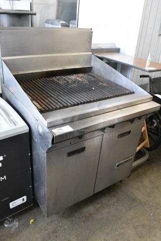 Garland M34B Stainless Steel Commercial Natural Gas Powered Charbroiler Grill.
