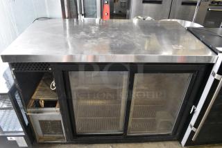Continental BBC50-E Metal Commercial 2 Door Back Bar Cooler Merchandiser. 115 Volts, 1 Phase. Tested and Working! - Item #1182870