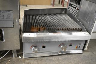 BRAND NEW SCRATCH AND DENT! 2024 Cooking Performance Group CPG 351CRCPG24NL Stainless Steel Commercial Countertop Natural Gas Powered Charbroiler Grill. 80,0000 BTU.