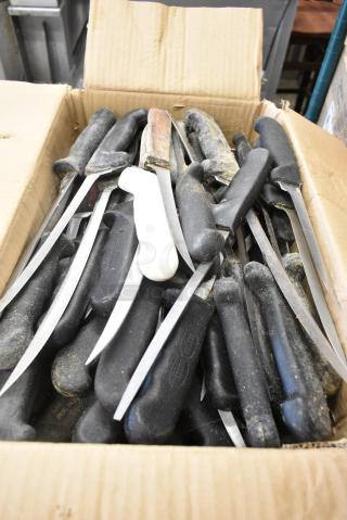 2 Boxes of SHARPENED Stainless Steel Knives Including Fillet Knife. 2 Times Your Bid!