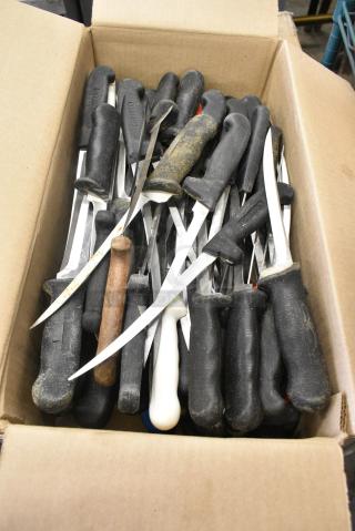 2 Boxes of SHARPENED Stainless Steel Knives Including Fillet Knife and Chef Knife. 2 Times Your Bid!