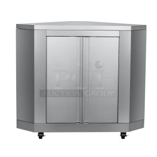 BRAND NEW SCRATCH AND DENT! KoolMore KM-OKS-CCAB 26 in. Stainless-Steel Corner Cabinet for Outdoor Kitchen