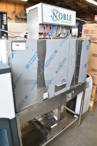 BRAND NEW SCRATCH AND DENT! 2024 Noble WAREFORCE II Stainless Steel Commercial Double Rack Low Temperature Dishwasher. 115 Volts, 1 Phase.
