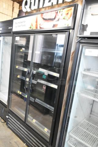 2022 True TVM-48SL-HC Metal Commercial 2 Door Reach in Cooler Merchandiser w/ Metal Racks. 115 Volts, 1 Phase. Tested and Working! - Item #1182933
