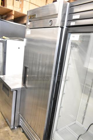 True T-19F Stainless Steel Commercial Single Door Reach In Freezer on Commercial Casters. 115 Volts, 1 Phase. Tested and Powers On But Does Not Get Cold
