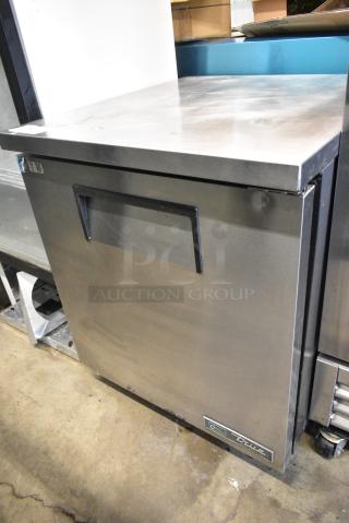 2017 True TUC-27-HC Stainless Steel Commercial Single Door Undercounter Cooler on Commercial Casters. 115 Volts, 1 Phase. Tested and Working! - Item #1182936