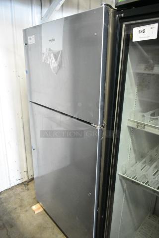 BRAND NEW SCRATCH AND DENT! 2024 Whirlpool 21MSTFATR6 Stainless Steel Cooler w/ Freezer. 115 Volts, 1 Phase. Tested and Powers On But Does Not Get Cold - Item #1182939