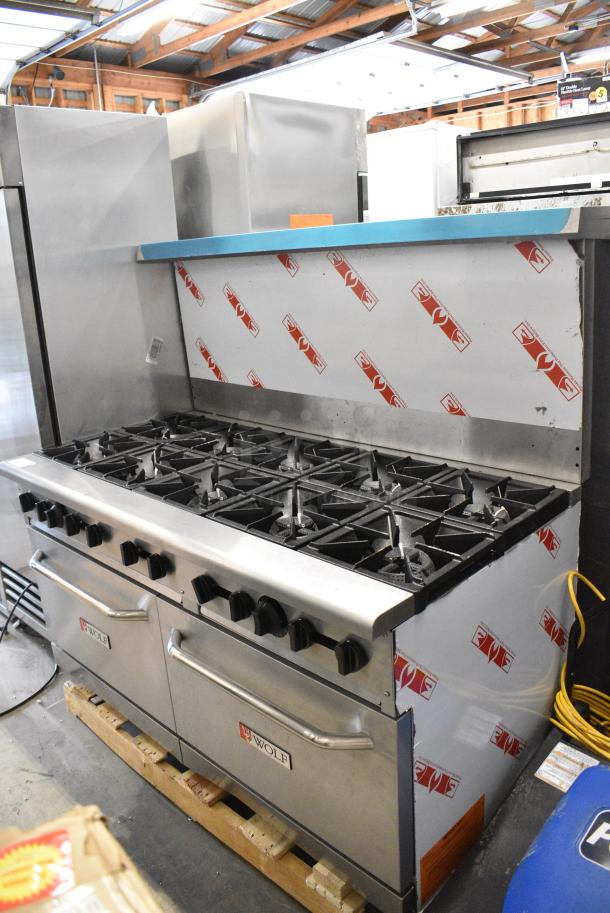BRAND NEW SCRATCH AND DENT! Wolf WX60 WX Series Stainless Steel Commercial Natural Gas 60" Manual Range with 10 Burners and 2 Standard Ovens - 340,000 BTU - Image 14 of 15