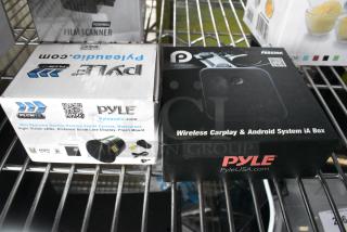 2 IN ORIGINAL BOX! Items Including Pyle PLCM12 Mini Rearview Backup Parking Assist Camera and Pyle PAS22BK Wireless Carplay. 2 Times Your Bid!