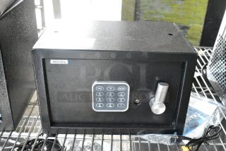 Black Metal Single Compartment Safe.
