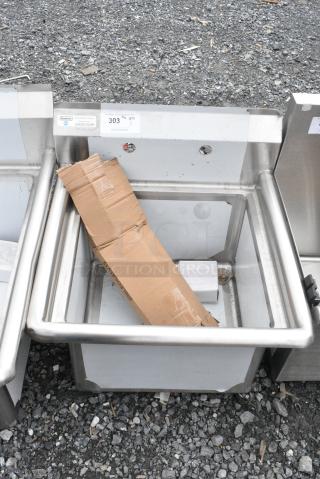 BRAND NEW SCRATCH AND DENT! Steelton 522CS11818N 23 1/2" 18-Gauge Stainless Steel One Compartment Commercial Sink without Drainboard - 18" x 18" x 12" Bowl