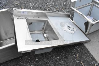 BRAND NEW SCRATCH AND DENT! Regency 600ST3048L 30" x 48" 16 Gauge Stainless Steel Work Table with Sink. No Legs.