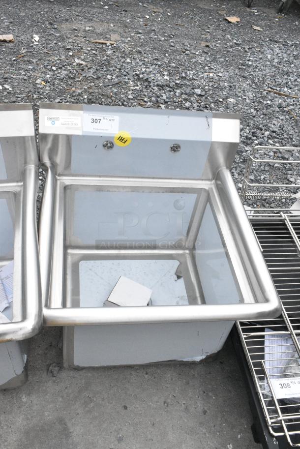 BRAND NEW SCRATCH AND DENT! Steelton 522CS11818N 23 1/2" 18-Gauge Stainless Steel One Compartment Commercial Sink without Drainboard - 18" x 18" x 12" Bowl. No Legs. - Image 1 of 7