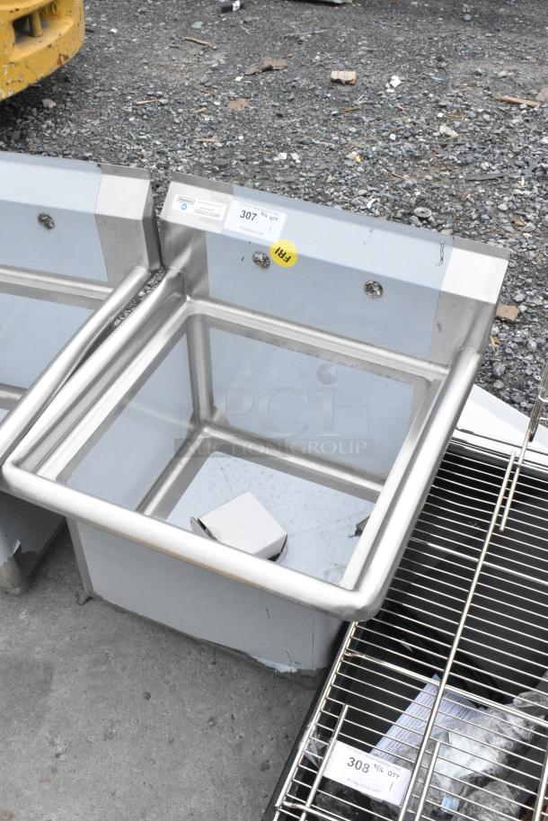 BRAND NEW SCRATCH AND DENT! Steelton 522CS11818N 23 1/2" 18-Gauge Stainless Steel One Compartment Commercial Sink without Drainboard - 18" x 18" x 12" Bowl. No Legs. - Image 2 of 7