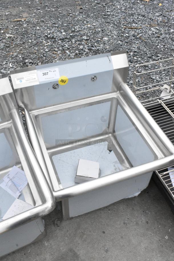 BRAND NEW SCRATCH AND DENT! Steelton 522CS11818N 23 1/2" 18-Gauge Stainless Steel One Compartment Commercial Sink without Drainboard - 18" x 18" x 12" Bowl. No Legs. - Image 3 of 7